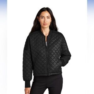 Mercer+Mettle Boxy Black Quilted & Cropped Women’s Bomber Jacket Size Large